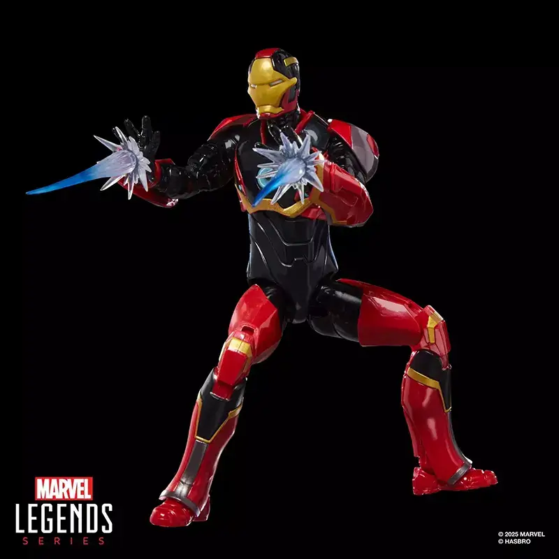 Hasbro Marvel Legends Iron Man (Mark 72) using his repulsor blasts.