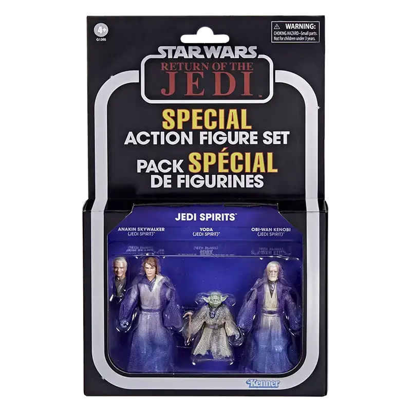 Hasbro Star Wars The Vintage Collection Jedi Spirits 3-pack on card.